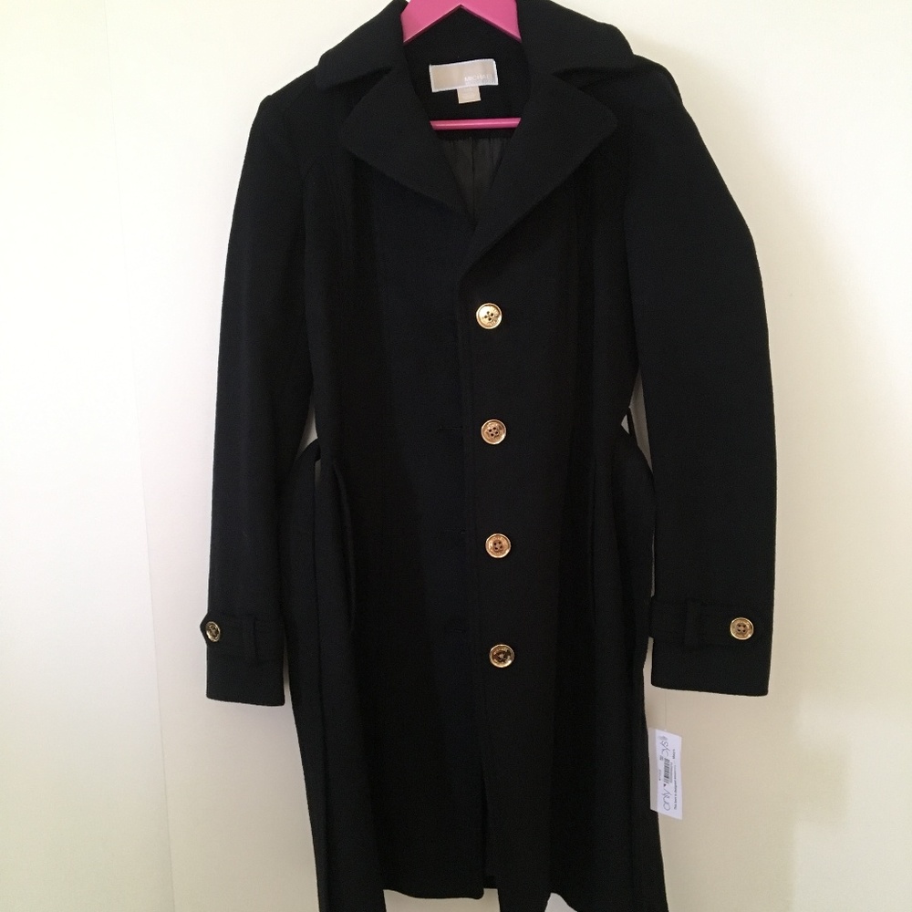 Black wool coat Michael Kors NWT - Picture 2 of 8